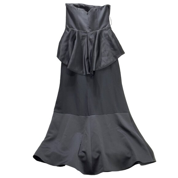 WHITE by VERA WANG Women’s Dress Black Strapless Peplum Full Length Size 4 - Picture 11 of 16